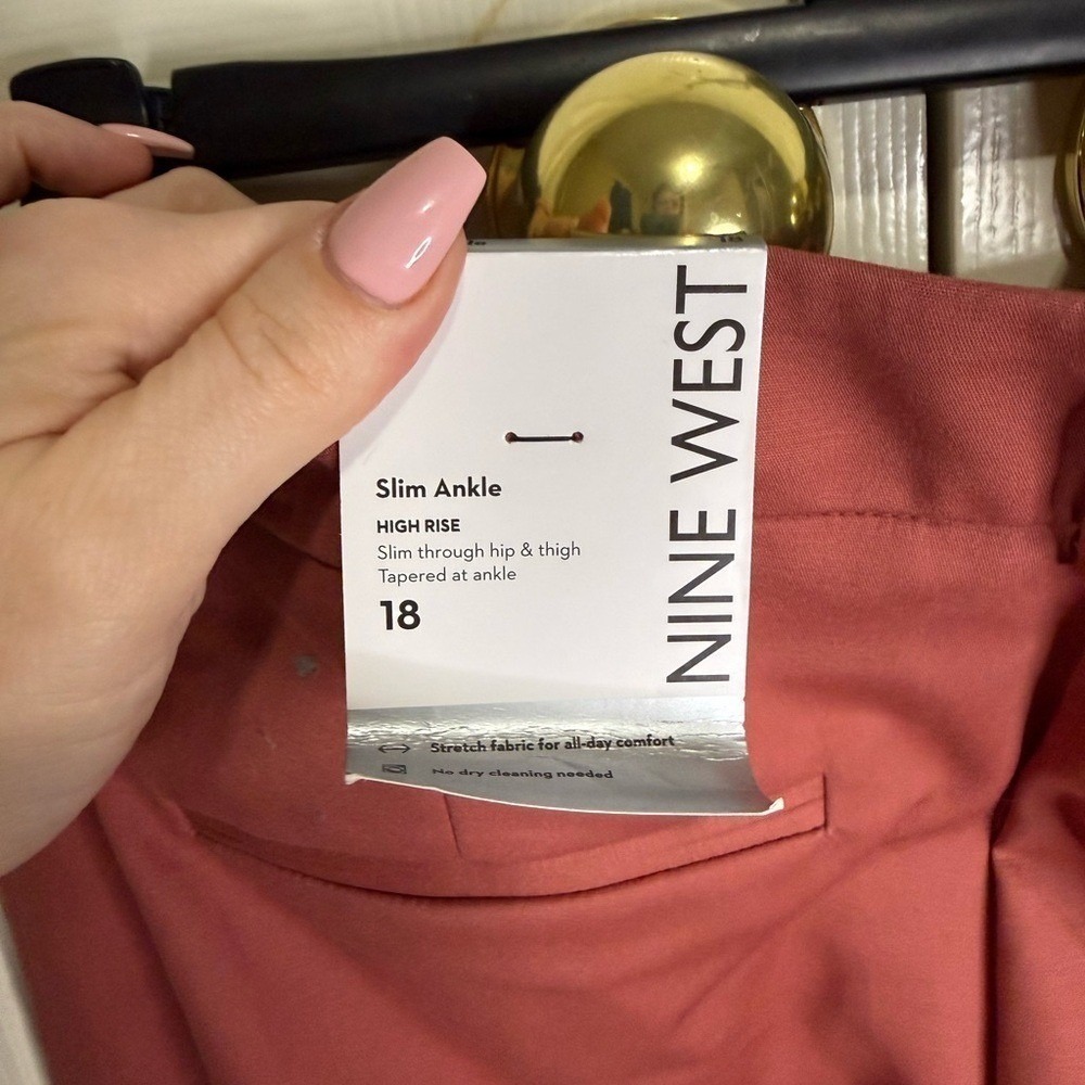 Nine West Slim Ankle Pants Women 18 High Rise Stretch Tailored Workwear NWT - Picture 5 of 7